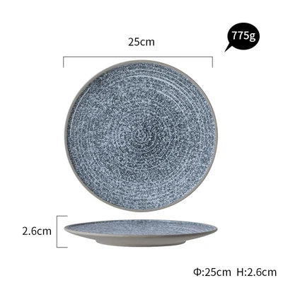 DecorBites™ Ceramic Dinner Plate Set - Stone Inspired Design