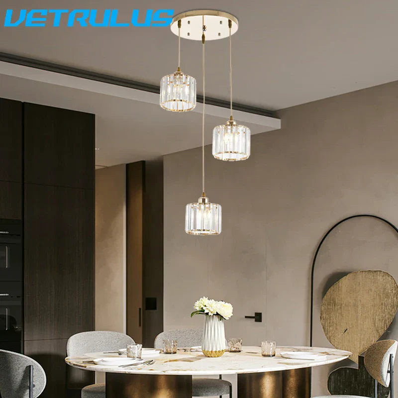 Lámpara colgante LED de cristal DecorBites™ para decoración de comedor y sala de estar