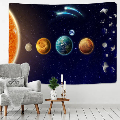 Decobites Starry Night Sky Tapestry - Psychedelic Boho Mandala Wall Hanging