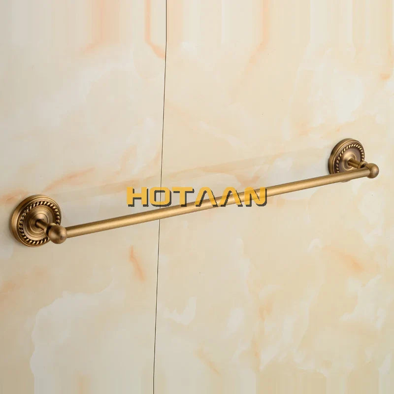 DecorBites™ Brass Single Towel Bar in Antique Finish for Stylish Bathroom Décor