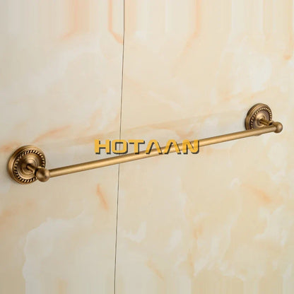 DecorBites™ Brass Single Towel Bar in Antique Finish for Stylish Bathroom Décor