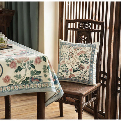 DecorBites™ Birds' Chirp & Flower Fragrance Chinese Pattern Pillow Cover for Couch & Bed