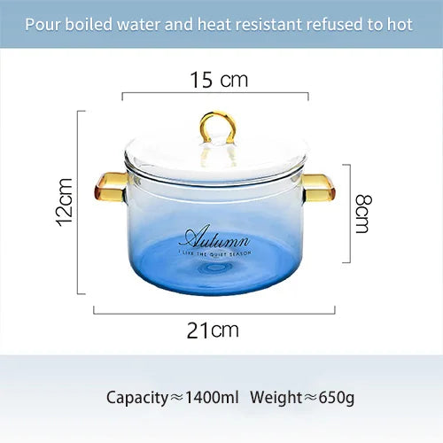 Gradient Glass Saucepan Pot