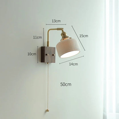 Lámpara de pared LED con bola de cerámica DecorBites™ con interruptor de cadena para sala de estar