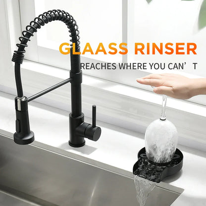 DecorBites™ Glass Rinser: Automatic Cup Washer & Pitcher Cleaner for Home Kitchen