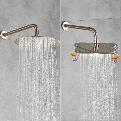 DecorBites™ Gold Shower Faucet with Rainfall Head and Hand Sprayer - Wall Mount Mixer Set