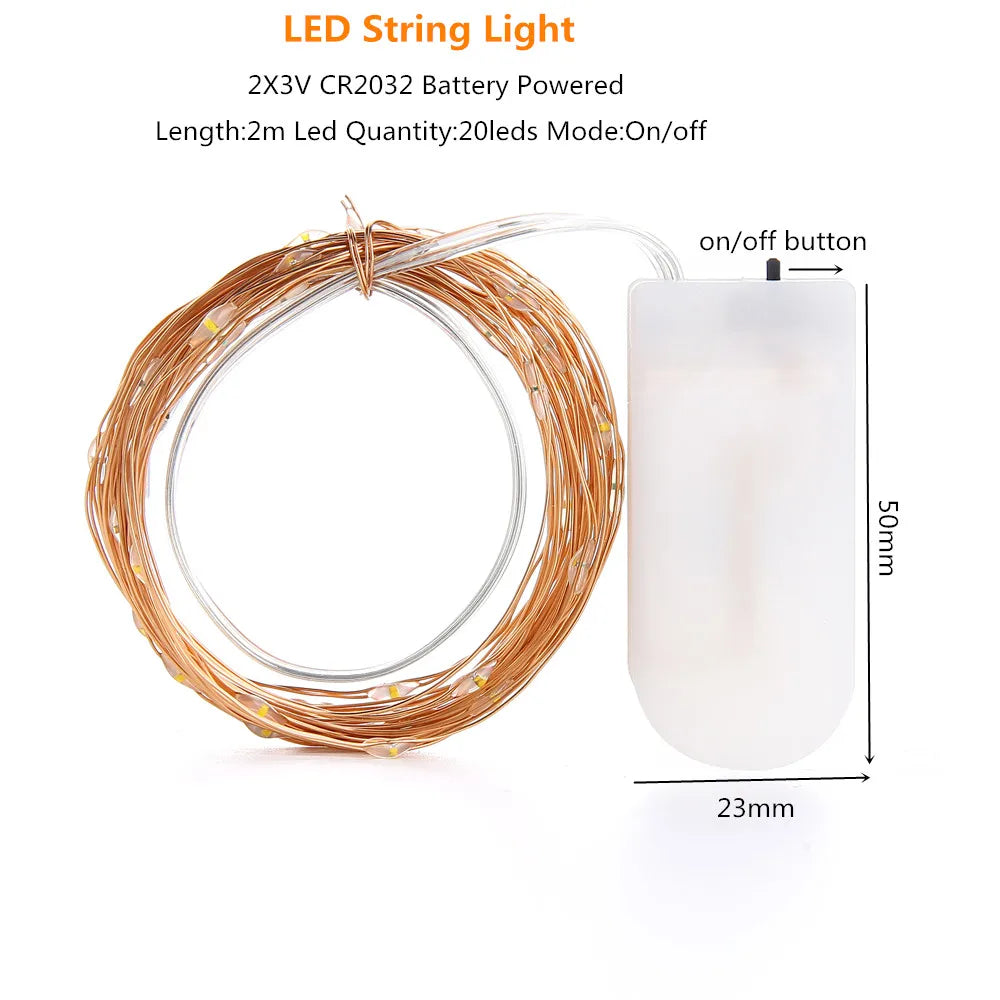 سلسلة إضاءة LED من DecorBites™ Garland لتزيين حفلات الزفاف في عيد الميلاد