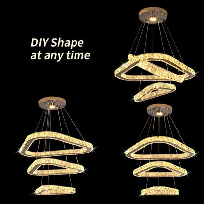Lámpara colgante de anillo LED de cristal DecorBites™ para decoración moderna de salas de estar y comedores