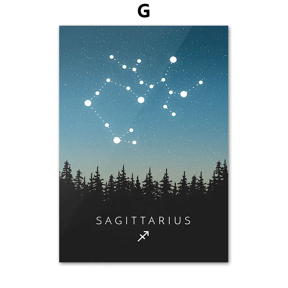 DecorBites™ Leo Cancer Zodiac Canvas Art Nordic Prints for Kids Room Home Decor