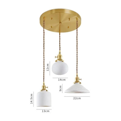 DecorBites™ Ceramic LED Pendant Light: Japanese Style, Nordic Design, Modern Living Room Hanging Lamp