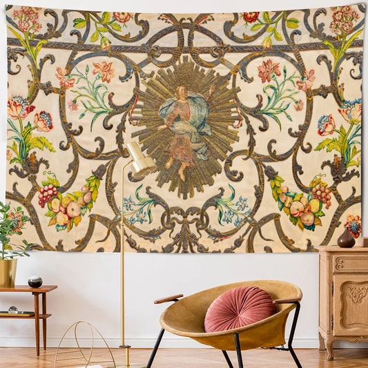 DecorBites™ Khaki Retro Pattern Wall Tapestry for High-End Indoor Home Decor