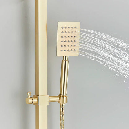DecorBites™ Gold Wall Mounted Bathroom Shower System Kit with 4-way Mixer