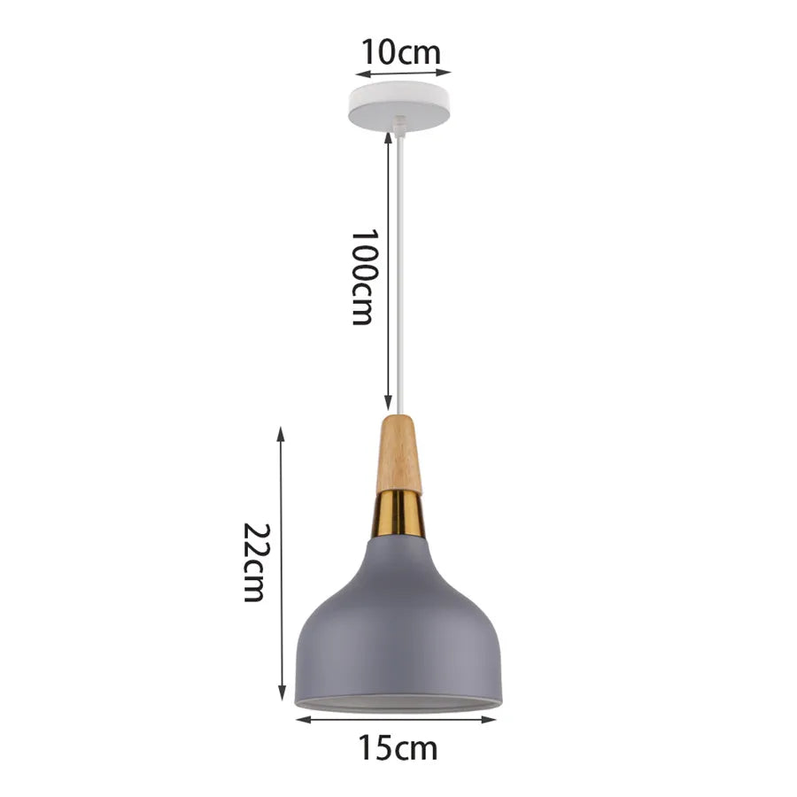DecorBites™ Industrial Gray Pendant Light with LED for Living Room, Foyer - Modern Luminaire