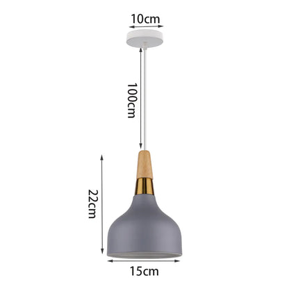 DecorBites™ Industrial Gray Pendant Light with LED for Living Room, Foyer - Modern Luminaire
