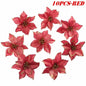 10Pcs Large Sequins Christmas Flower Glitter Poinsettia 5.5inch Artificial Flowers Christmas Tree Ornaments Home Decorations