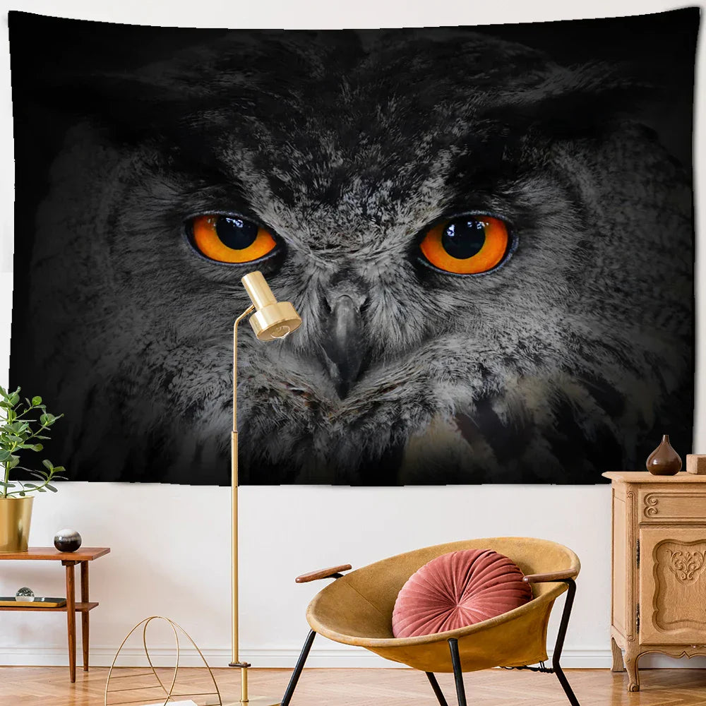 Decobites Owl Totem Tapestry Wall Hanging for Witchcraft & Psychedelic Bedroom Decor