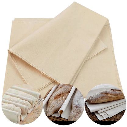 DecorBites™ Linen Flax Cloth Baking Mat Baguette Pan Kitchen Tool Set