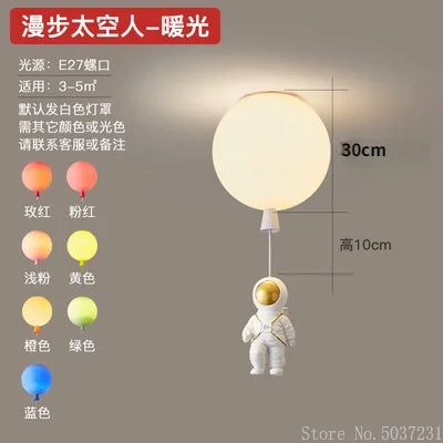 DecorBites™ Kids Space Balloon LED Ceiling Lamp - Creative Nordic Cartoon Decor