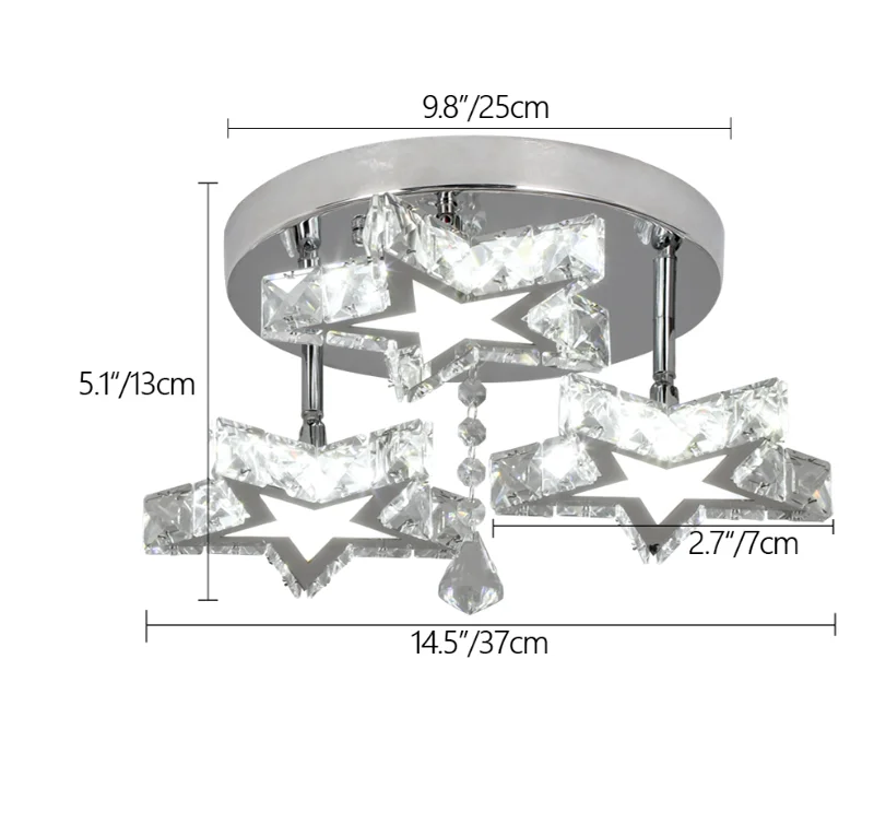 DecorBites™ Crystal LED Ceiling Light Rings - Stainless Steel Plafonnier Lamp