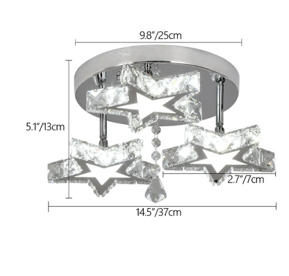 DecorBites™ Crystal LED Ceiling Light Rings - Stainless Steel Plafonnier Lamp