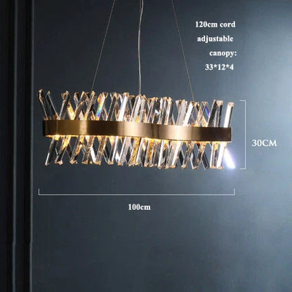 DecorBites™ Gold Crystal LED Chandelier for Dinning Room