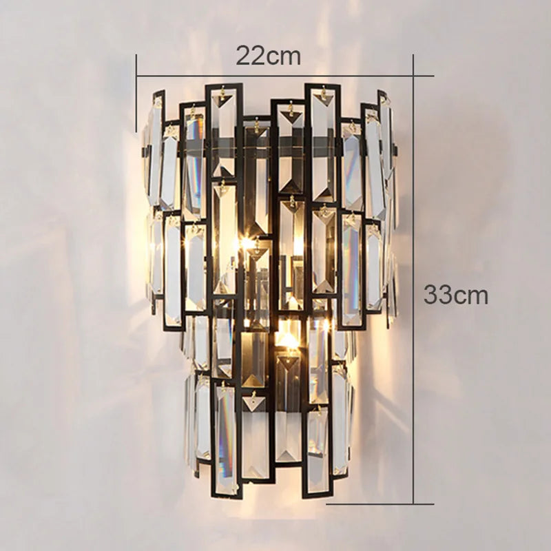 DecorBites™ Crystal Wall Lamp for Modern Light Luxury Living Room, Bedroom, and Dining Area