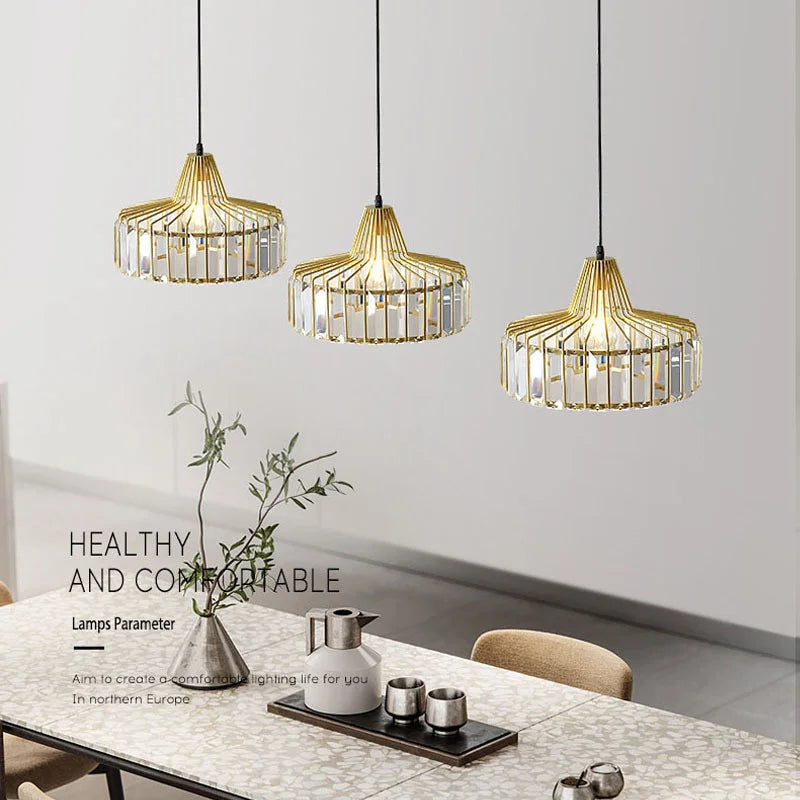 Lámpara de techo moderna de salón con colgante de cristal K9 Decorbites™ Decoración LED para pasillo