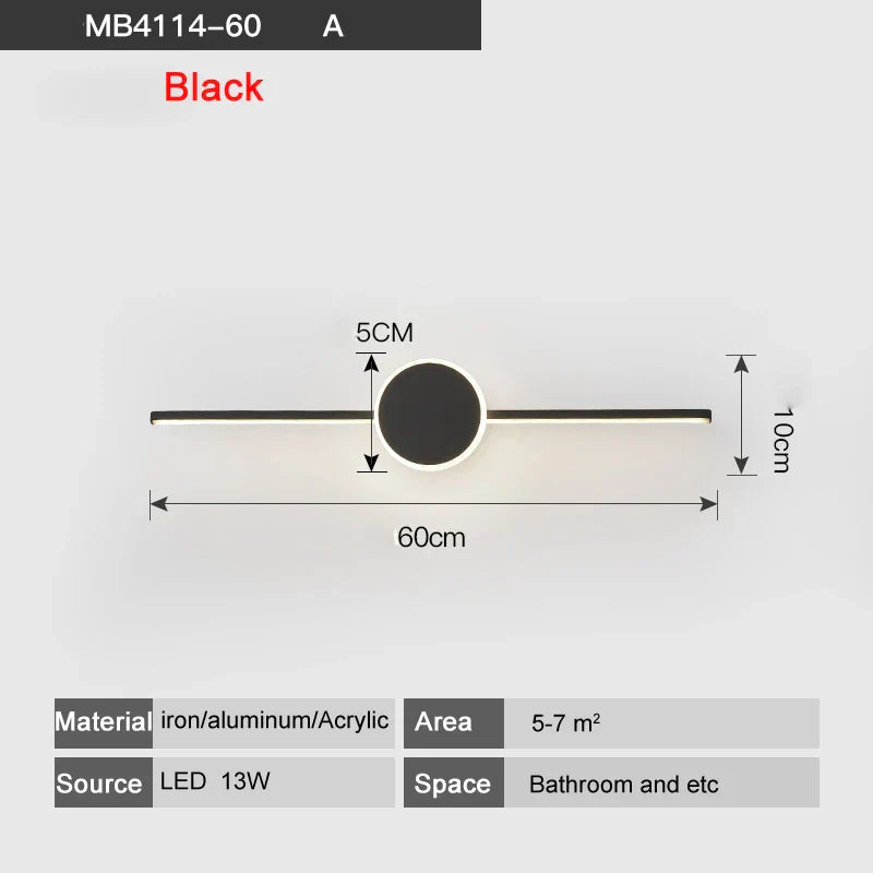 DecorBites™ LED Wall Lamps - White/Black Iron & Aluminum Base, Acrylic Shade, Mirror Lights