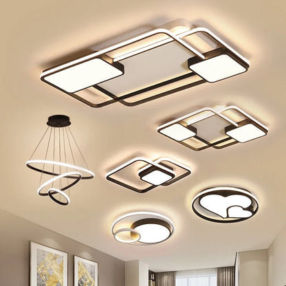 DecorBites™ LED Chandelier: Modern Dimmable Light for Living Room, Kitchen, and Aisle