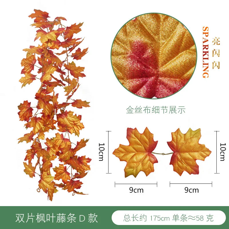ديكورات منزلية من مجموعة ديكوربايتس™ هارفست: ديكورات معلقة على شكل قرع، مخروط صنوبر، ورقة قيقب، كرمة