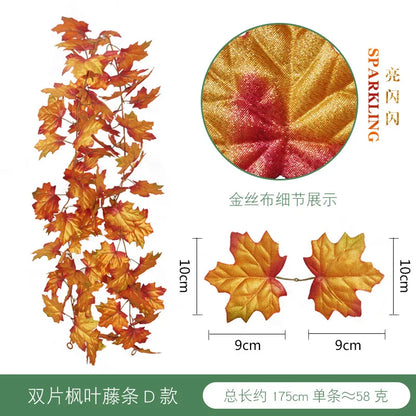 ديكورات منزلية من مجموعة ديكوربايتس™ هارفست: ديكورات معلقة على شكل قرع، مخروط صنوبر، ورقة قيقب، كرمة
