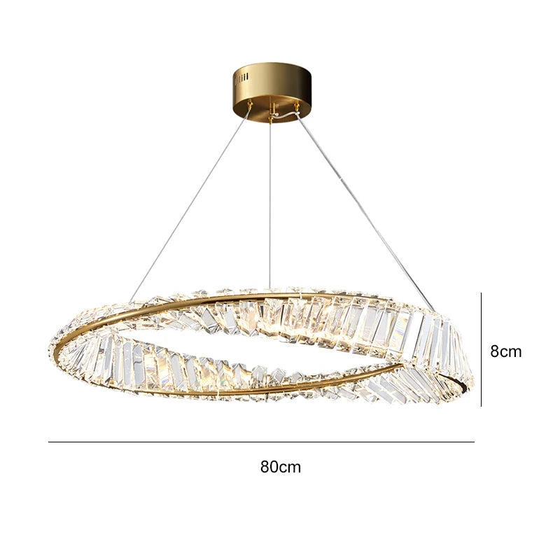 DecorBites™ Crystal Ring Light: Postmodern Round Chandelier for Living Room, Bedroom, Dining Room
