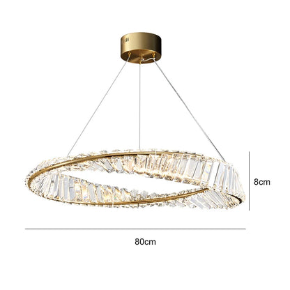 DecorBites™ Crystal Ring Light: Postmodern Round Chandelier for Living Room, Bedroom, Dining Room
