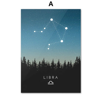 DecorBites™ Leo Cancer Zodiac Canvas Art Nordic Prints for Kids Room Home Decor