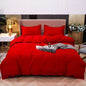 Decobites Brushed Duvet Cover Set, Solid Orange Red, Luxury Hotel Bedding Set