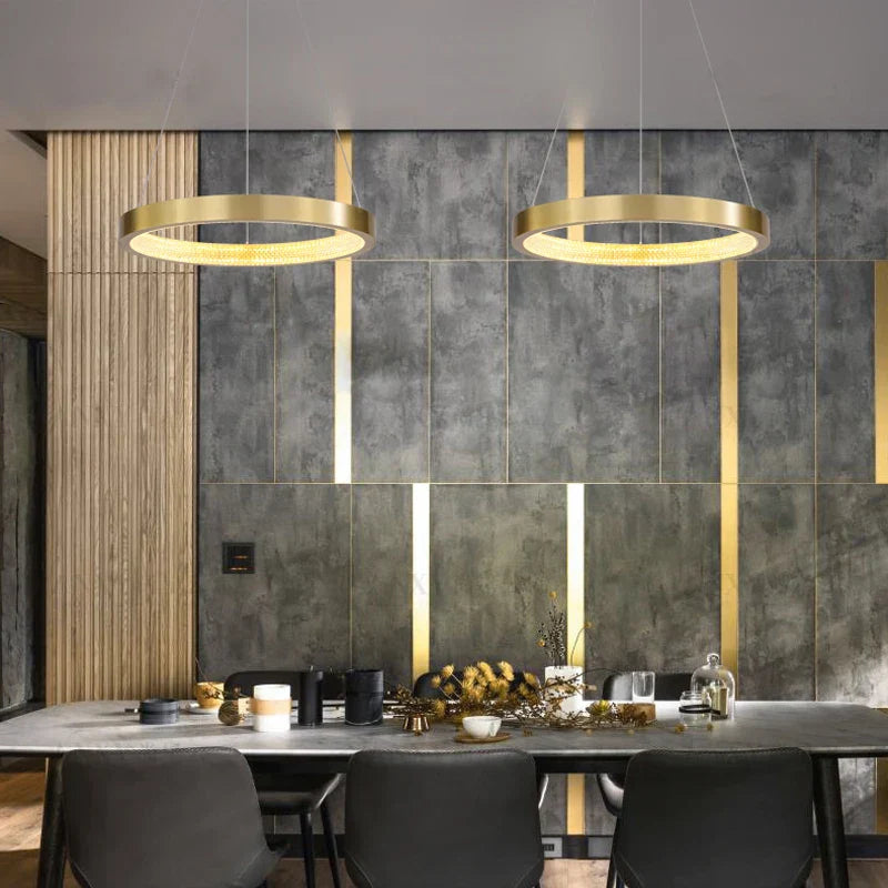 Decorbites™ Lámpara de Araña Círculo Dorado Creativa Iluminación LED Moderna para Interiores