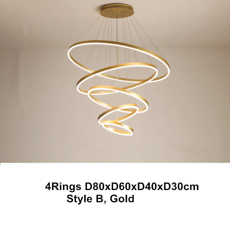 Lámpara colgante de techo regulable DecorBites™ con forma de anillo LED - Color café dorado