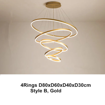 Lámpara colgante de techo regulable DecorBites™ con forma de anillo LED - Color café dorado