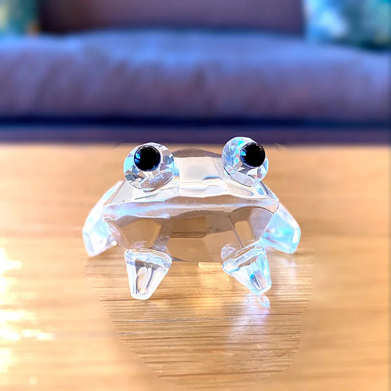 DecorBites™ K9 Crystal Glass Frog Figurine Sculpture Paperweight Home Decor Gift