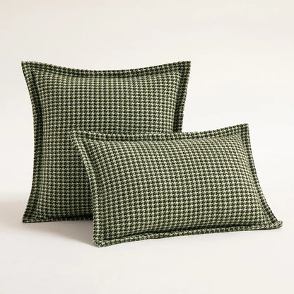 DecorBites™ Houndstooth Jacquard Throw Pillow Covers - Square Cushion Cover