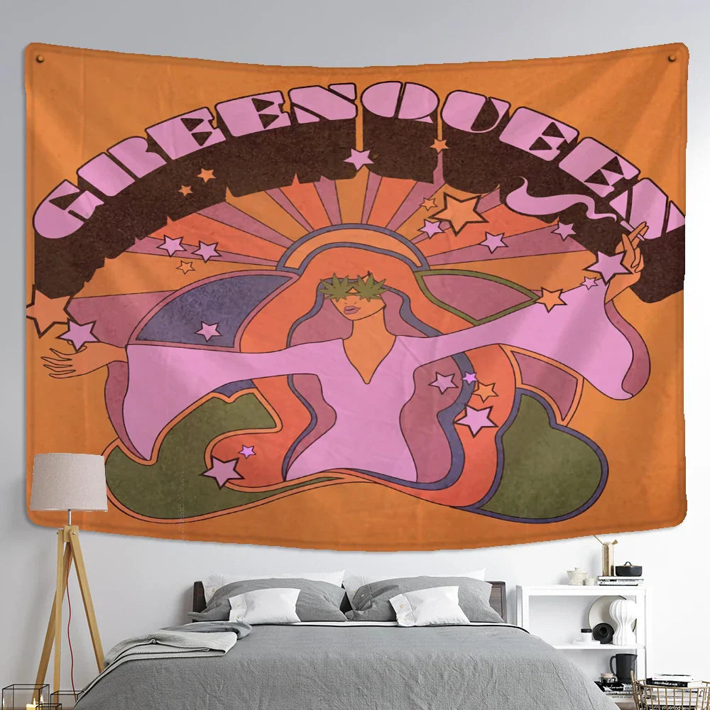 Decobites Cat Paws Tapestry: Bohemian Witchcraft Tarot Card Psychedelic Hippie Girl Dorm Decor