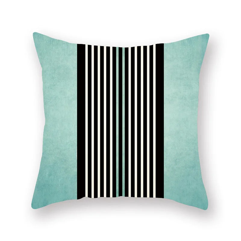 DecorBites™ Green Geometric Pillowcase - Nordic Classic Design for Home Decor and Comfort