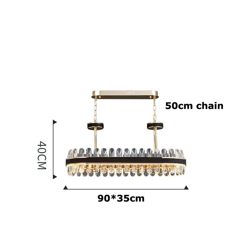 DecorBites™ Gold Stainless Steel Crystal Chandelier for Dinning Room