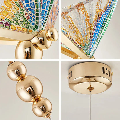 مصباح معلق LED على شكل فراشة من DecorBites™ لغرفة المعيشة - ثريا من الأكريليك الملون بتصميم حشرات