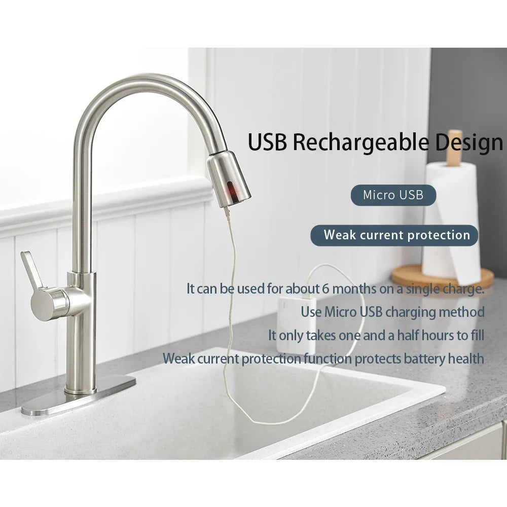 Mezclador inteligente con sensor para grifo DecorBites™ para baño y cocina, adaptador automático ahorrador de agua