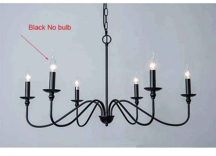 DecorBites™ American Iron Chandelier Light for Living Room Kitchen Bedroom Study Candle Lighting