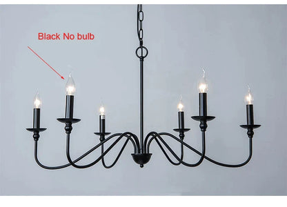 DecorBites™ American Iron Chandelier Light for Living Room Kitchen Bedroom Study Candle Lighting