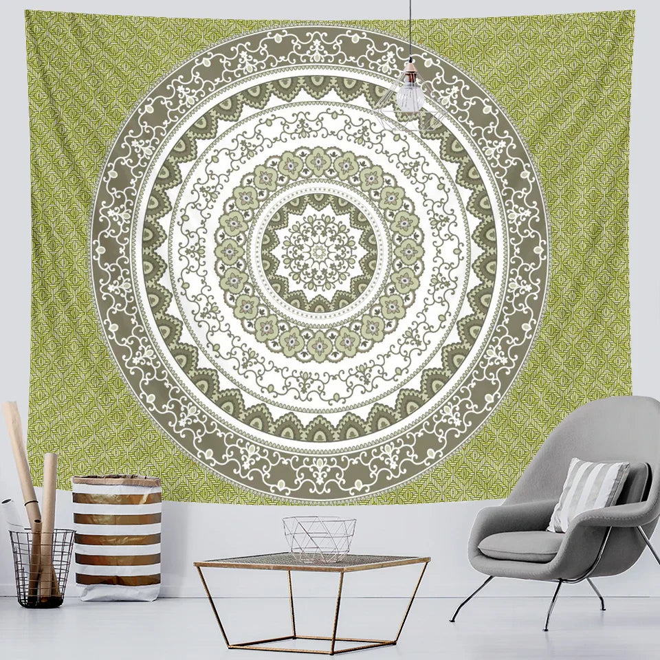 Decobites Vintage Gradient Mandala Tapestry: Hippie Bohemian Decor Sheet & Yoga Mat