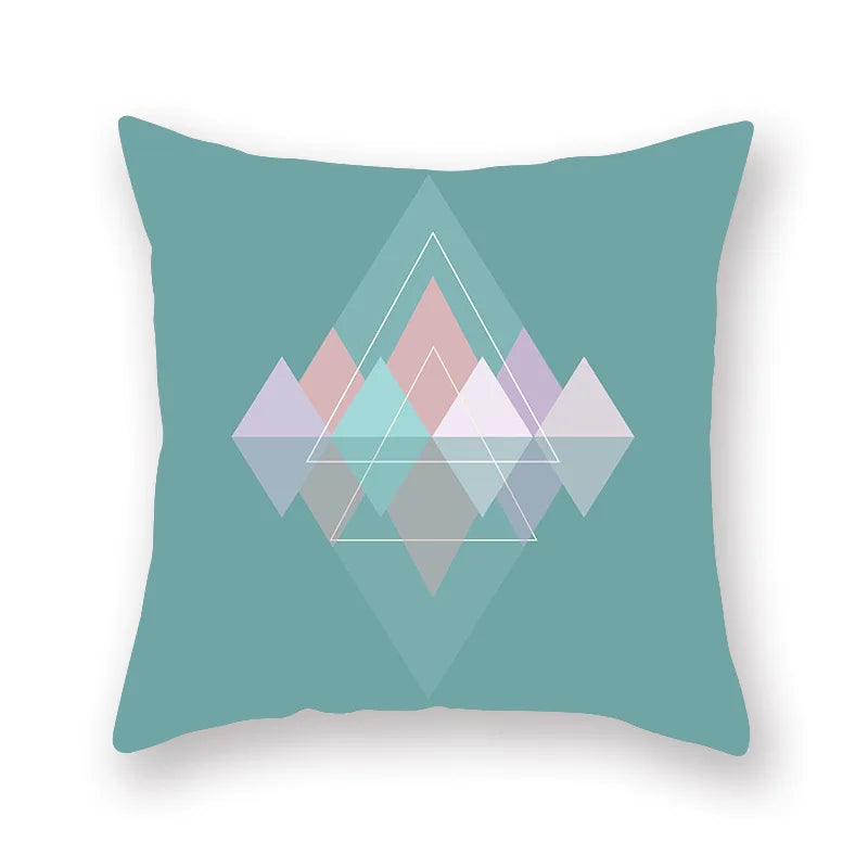 DecorBites™ Green Geometric Pillowcase - Nordic Classic Design for Home Decor and Comfort