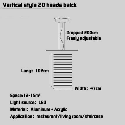 Lámpara colgante LED DecorBites™ con diseño de espina de pescado para decoración nórdica moderna